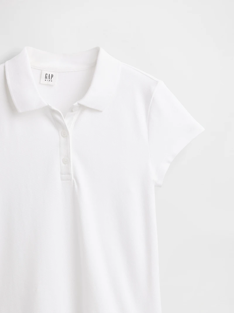 Kids Uniform Drop-Waist Polo Shirt Dress