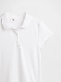 Kids Uniform Drop-Waist Polo Shirt Dress