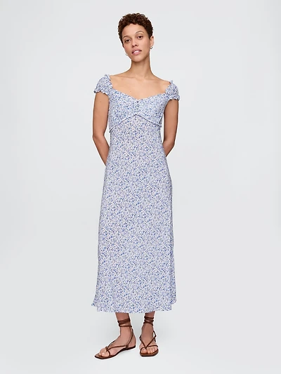 Crepe Sweetheart Maxi Dress