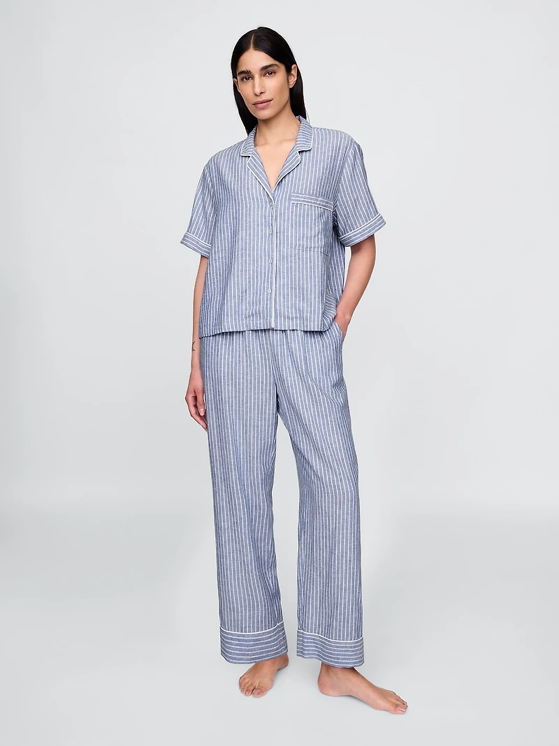 Linen-Blend PJ Pants