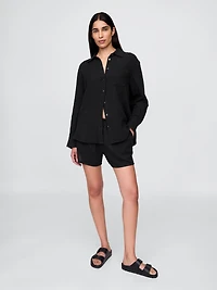 Cotton Gauze Button-Down Shirt