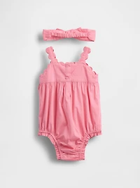 Baby Embroidered Bubble Shorty Set