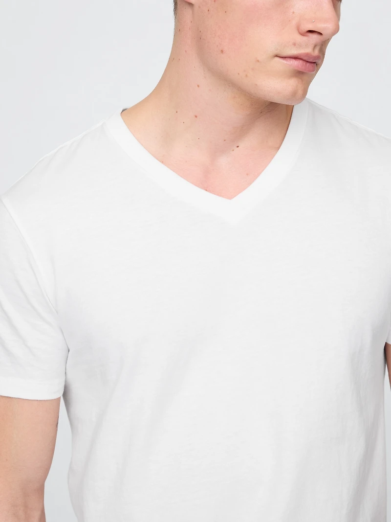 Cotton Jersey V-Neck T-Shirt