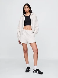 French Terry Oversized Zip Wedge Hoodie