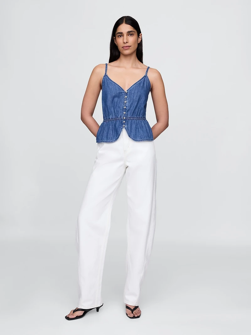 Denim Peplum Cami