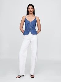Denim Peplum Cami