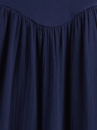 Cotton Gauze Mixed Media Maxi Dress