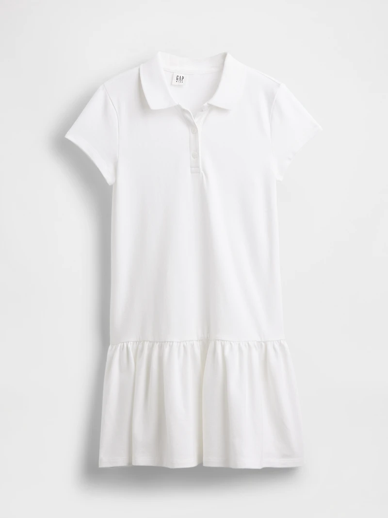 Kids Uniform Drop-Waist Polo Shirt Dress