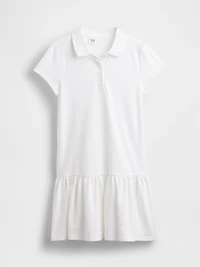 Kids Uniform Drop-Waist Polo Shirt Dress