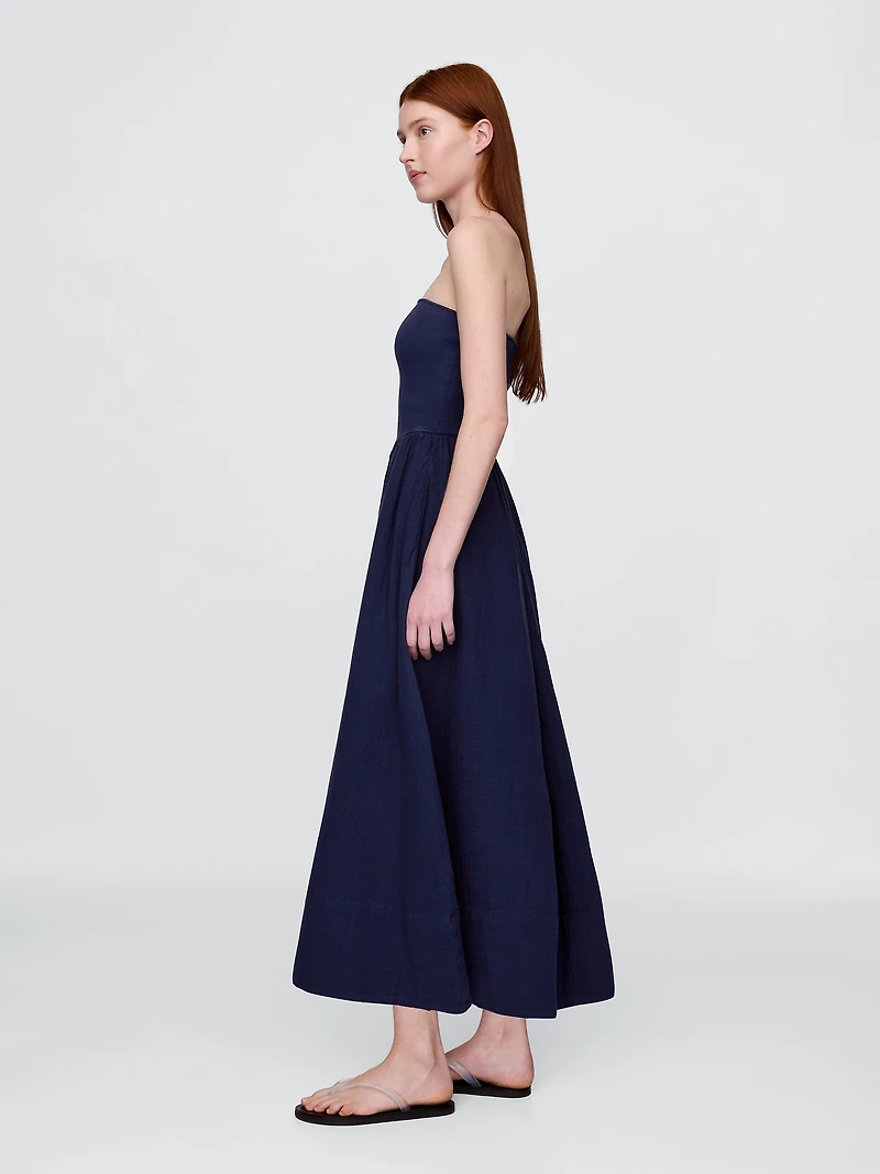Cotton Gauze Mixed Media Maxi Dress