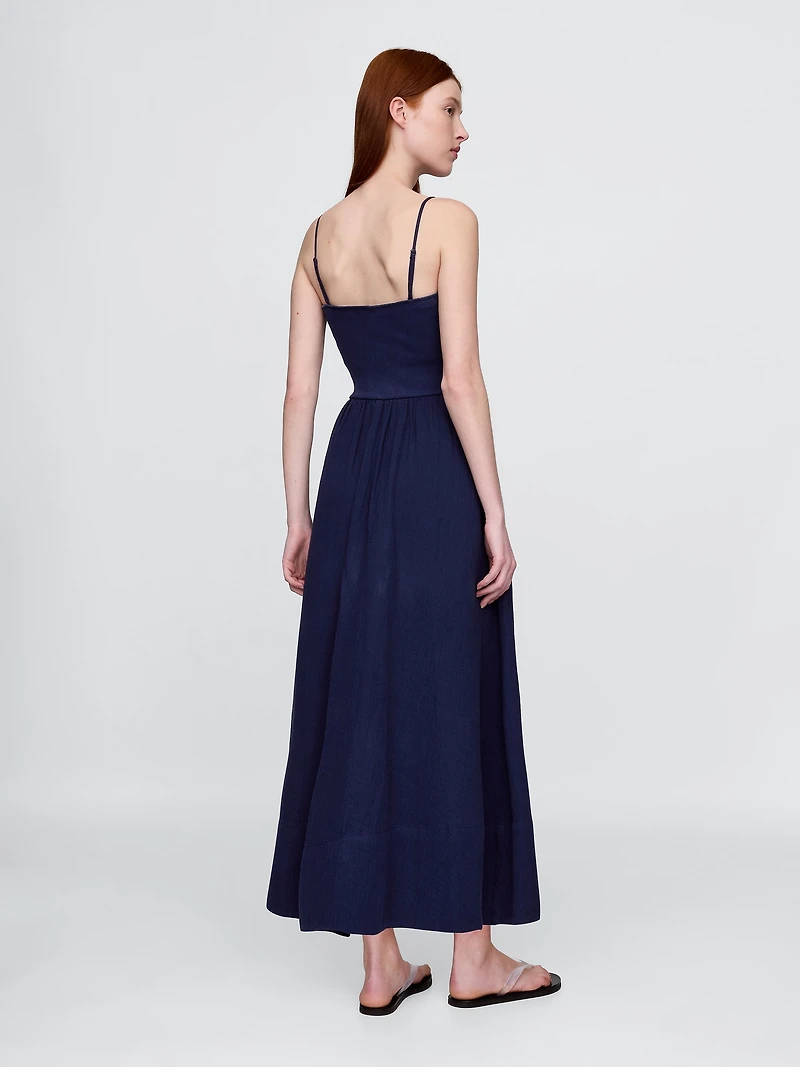 Cotton Gauze Mixed Media Maxi Dress