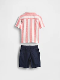 Baby & Toddler Linen-Cotton Cabana Outfit Set