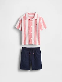 Baby & Toddler Linen-Cotton Cabana Outfit Set