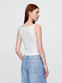 Modern Apron-Neck Crop Tank Top