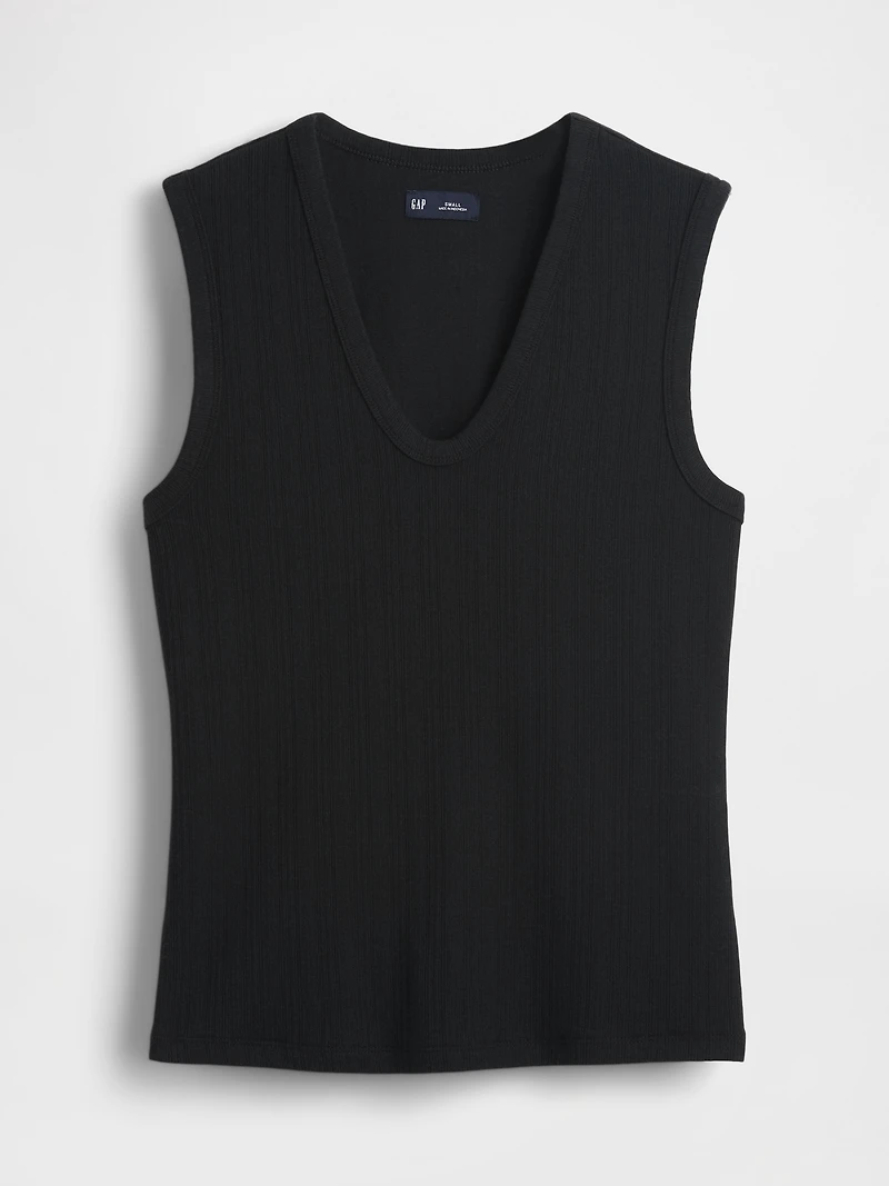 Sheer Modern Rib Tank Top