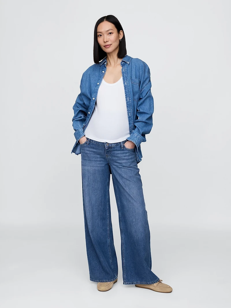 Maternity True Waistband Full Panel UltraSoft Baggy Jeans