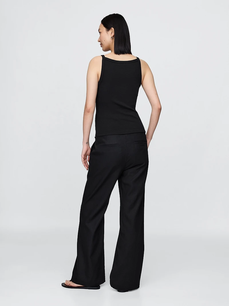 Maternity Full Panel Linen-Blend Pants