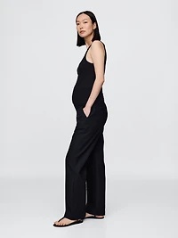 Maternity Full Panel Linen-Blend Pants
