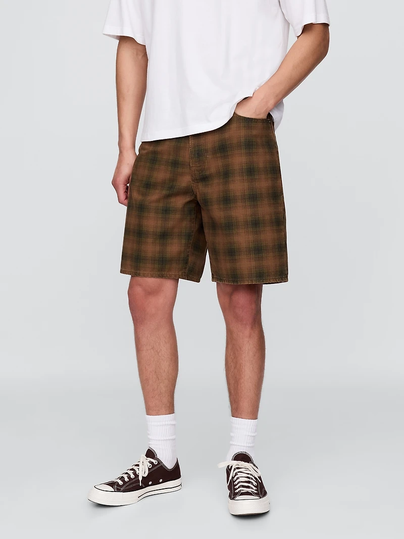 Plaid Canvas Shorts