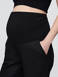 Maternity Full Panel Linen-Blend Pants