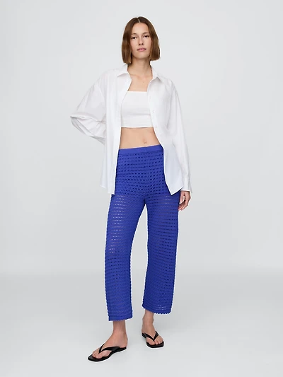 100% Cotton Crochet Ankle Pants