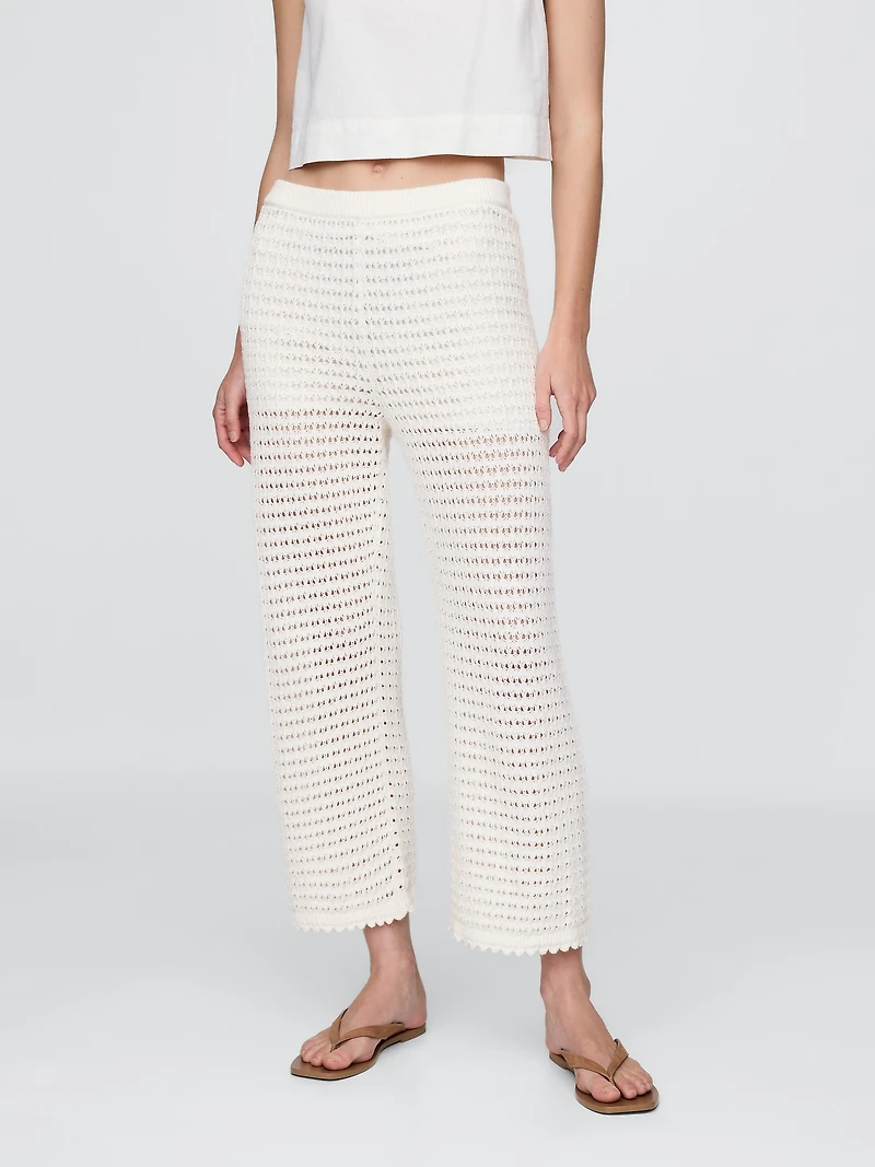 100% Cotton Crochet Ankle Pants