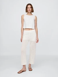 100% Cotton Crochet Ankle Pants