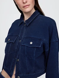 French Terry Icon Denim Crop Jacket