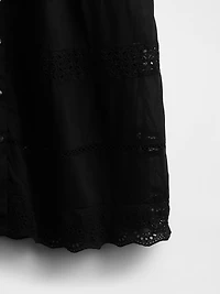 Tiered Lace-Trim Maxi Skirt