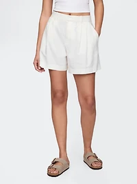 365 High Rise Linen-Blend Shorts