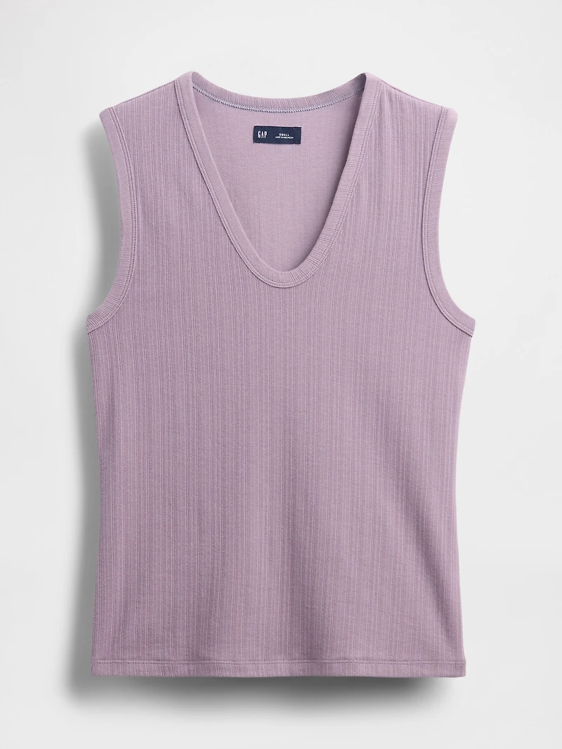 Sheer Modern Rib Tank Top