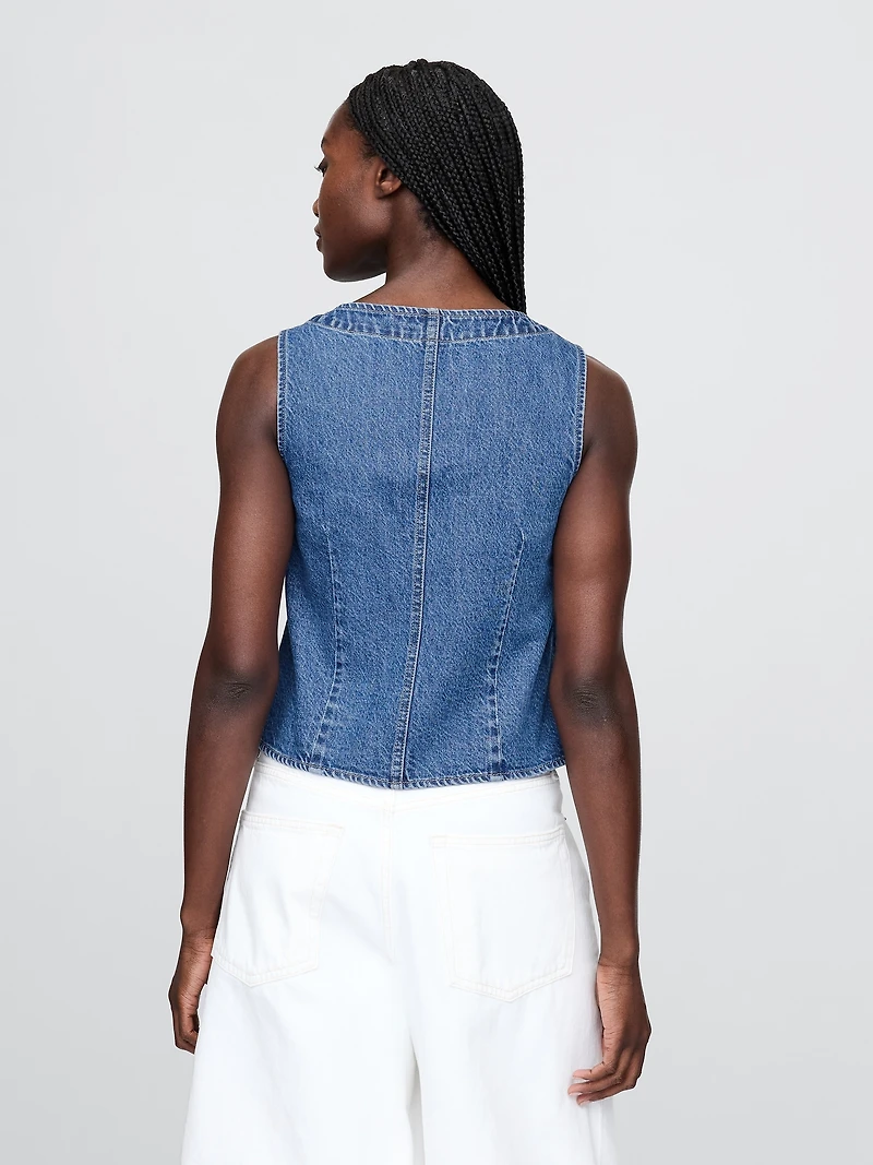Denim Asymmetrical Vest
