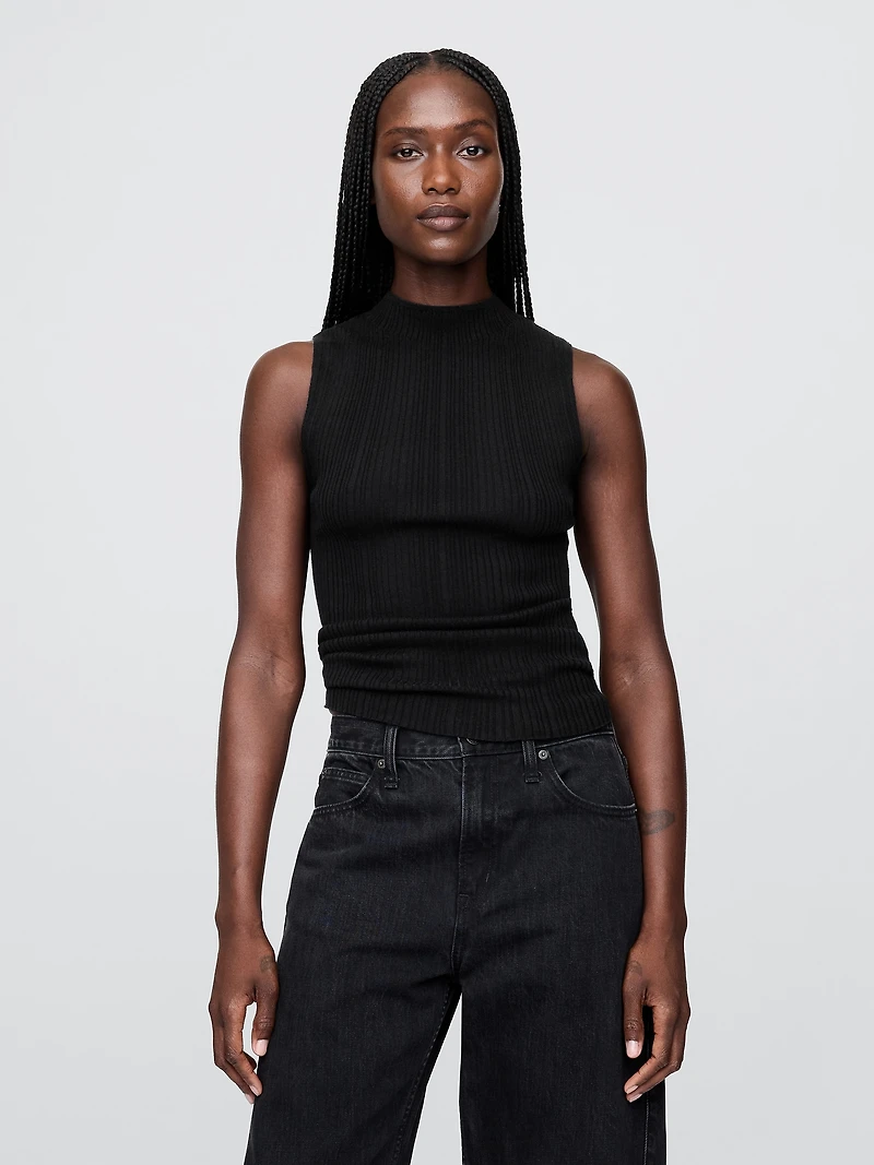 Rib Mockneck Tank Top