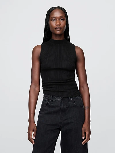 Rib Mockneck Tank Top
