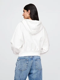 French Terry Oversized Zip Wedge Hoodie