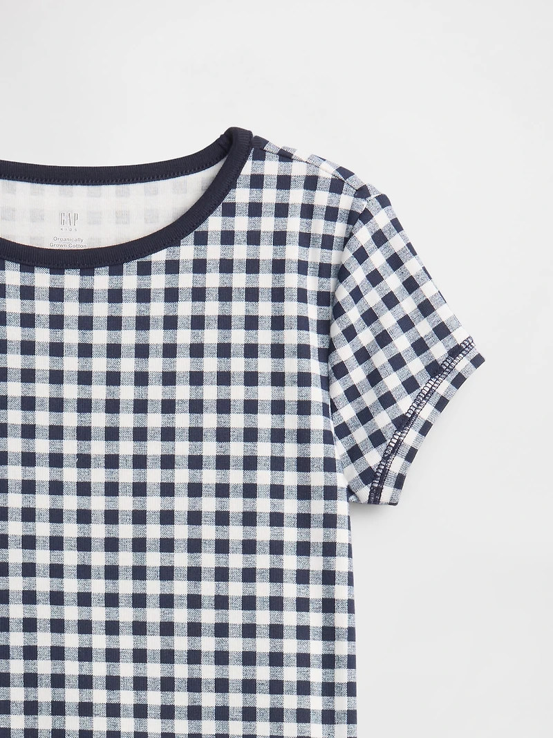 Kids Organic Brushed Cotton Gingham PJ Set