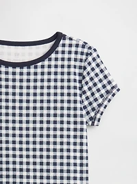 Kids Organic Brushed Cotton Gingham PJ Set