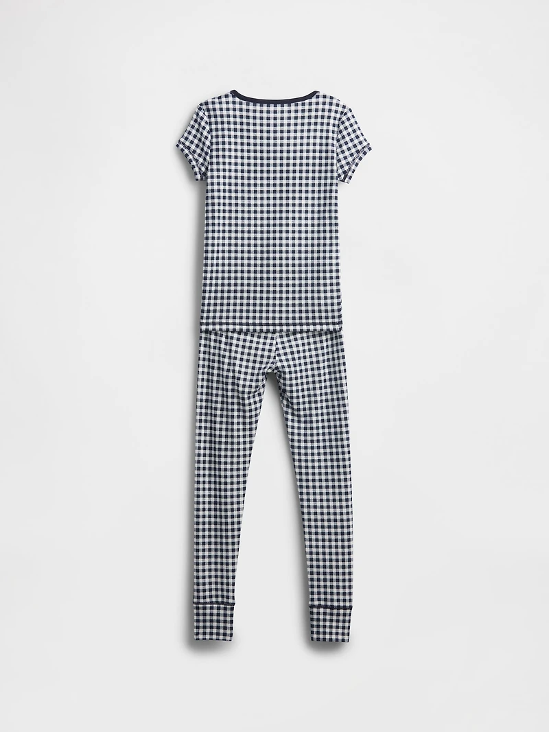 Kids Organic Brushed Cotton Gingham PJ Set