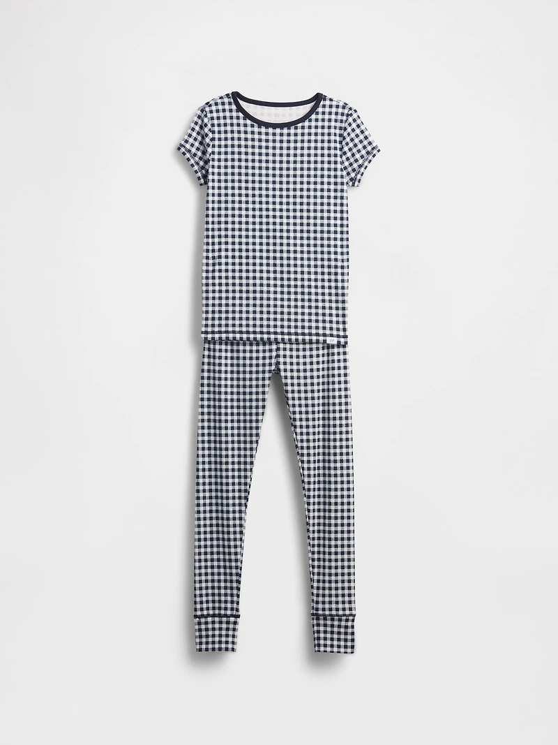 Kids Organic Brushed Cotton Gingham PJ Set