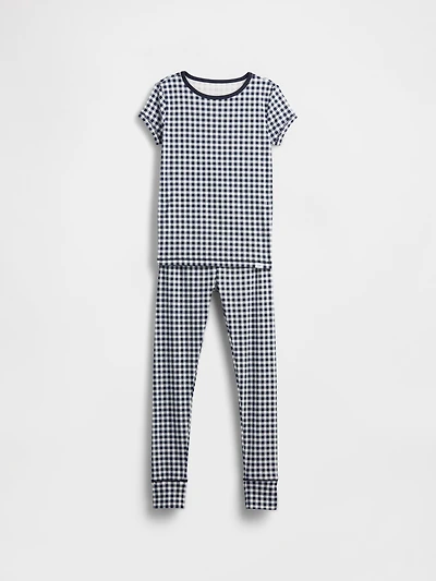 Kids Organic Brushed Cotton Gingham PJ Set