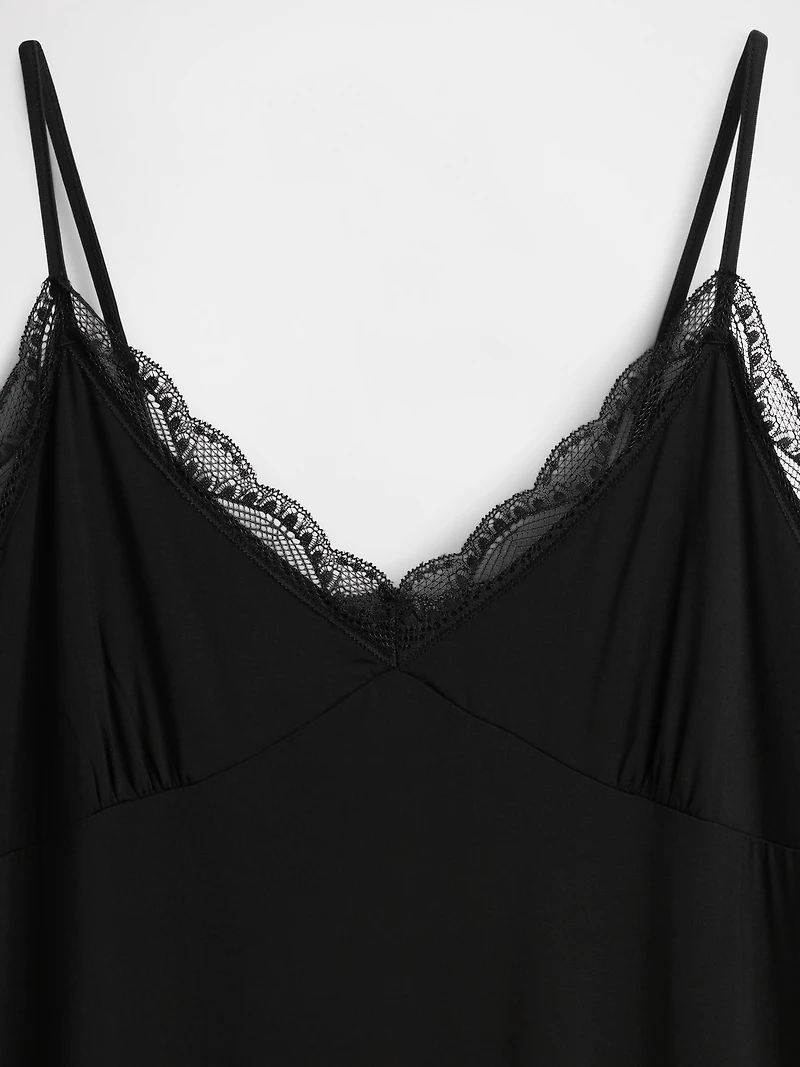 Modal Lace-Trim PJ Dress