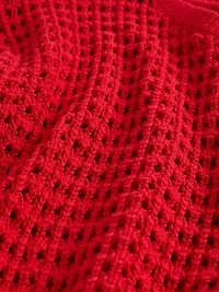 100% Cotton Crochet Crewneck Sweater