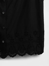 Linen-Blend Embroidered Vest