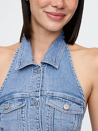 Icon Denim Halter Midi Dress