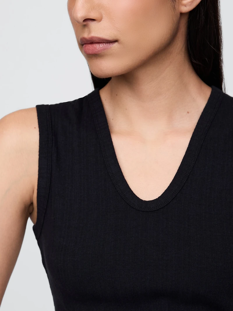 Sheer Modern Rib Tank Top