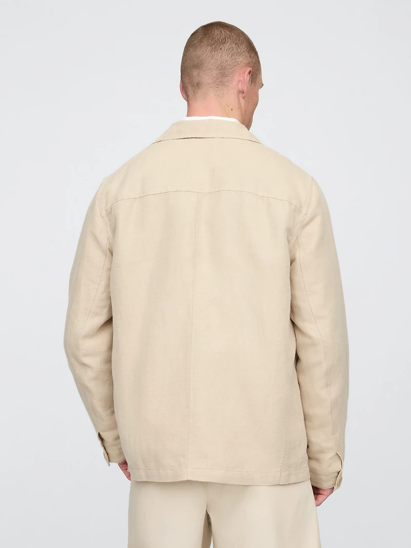 Relaxed Linen-Cotton Blazer