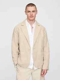 Relaxed Linen-Cotton Blazer
