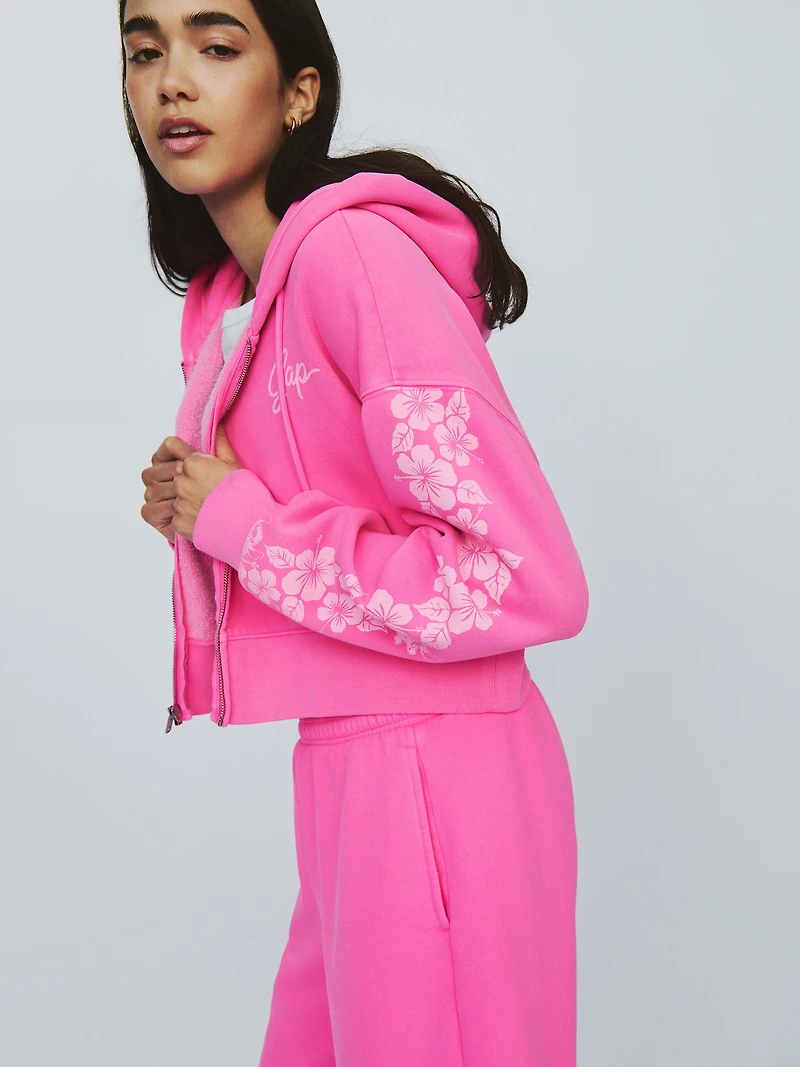 Lilo & Stitch Adult VintageSoft Crop Zip Hoodie