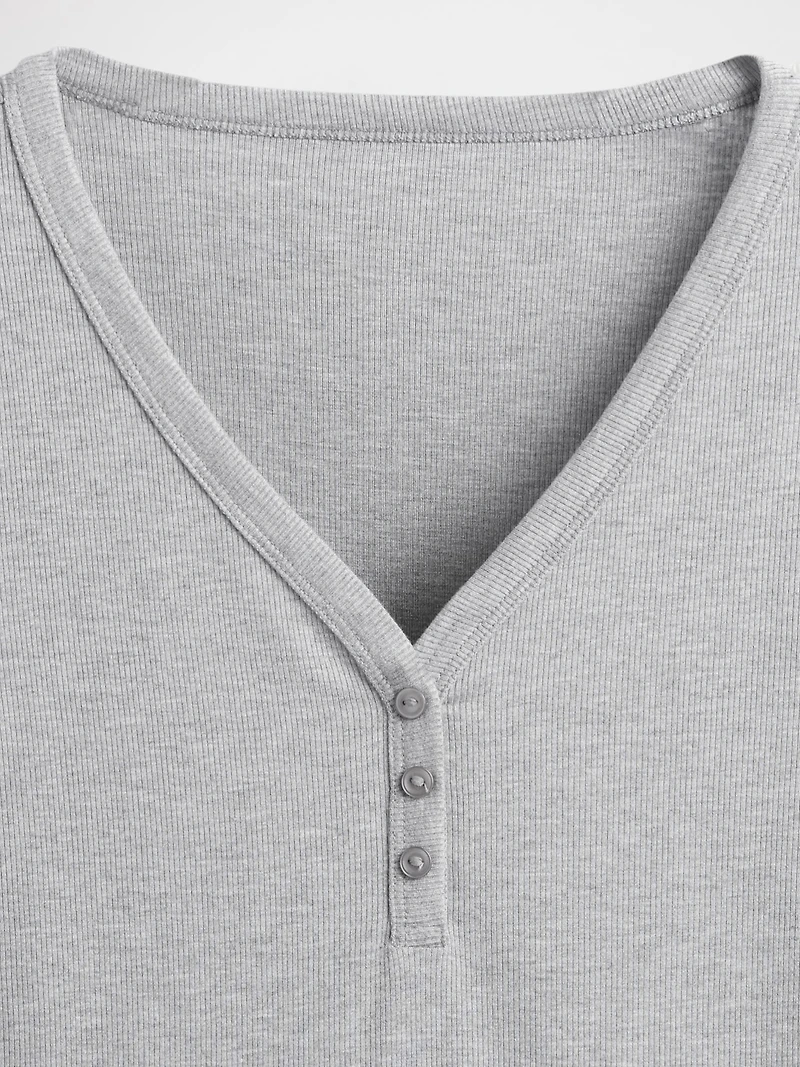 Mini Rib Henley PJ Top