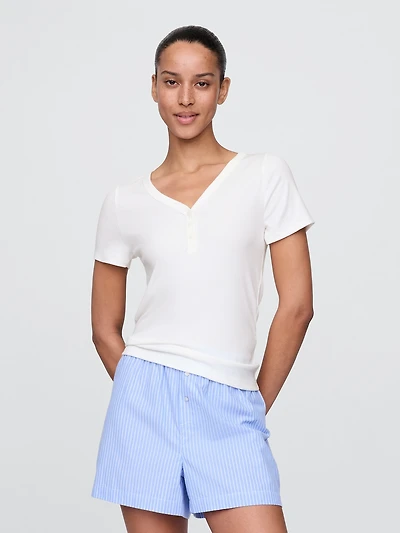 Mini Rib Henley PJ Top